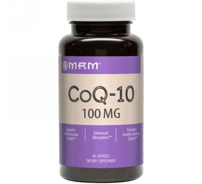 MRM, Коэнзим Q-10, 100 мг, 60 мягких таблеток