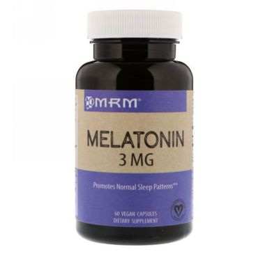 MRM, Мелатонин, 3 мг, 60 веганских капсул