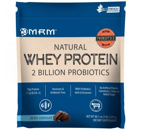 MRM, Натуральный сывороточный белок, 2 миллиарда пробиотиков, 80,! унций (2270 г)