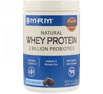 MRM, Натуральный сывороточный протеин, голландский шоколад, 4,6 унц. (130 г)