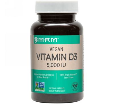 MRM, Веганский витамин D3, 5 000 МЕ, 60 веганских капсул