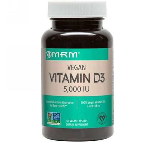 MRM, Веганский витамин D3, 5 000 МЕ, 60 веганских капсул