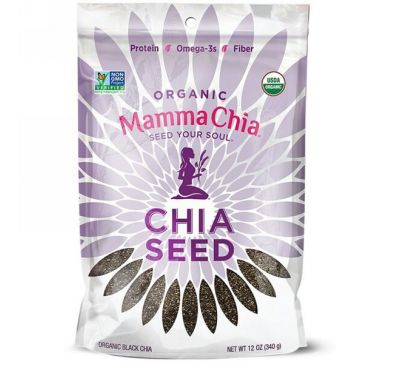 Mamma Chia, Натуральные черные семена чиа, 12 унций (340 г)