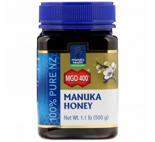Manuka Health, Мёд манука, 400+ МГО, 1,1 фунта (500 г)
