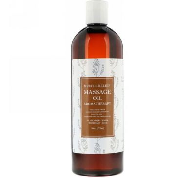 Maple Holistics, Muscle Relief Massage Oil, Aromatherapy, 16 oz (473 ml)
