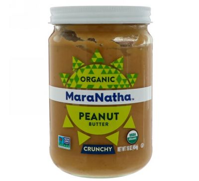 MaraNatha, Органическое арахисовое масло, с кусочками арахиса, 454 г (16 унций)