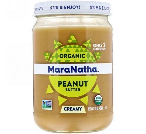 MaraNatha, Органическое арахисовое масло, сливочное, 16 унций (454 г)