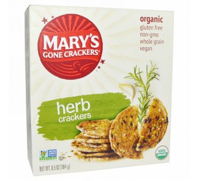 Mary's Gone Crackers, Органические крекеры с травами, 6,5 унции (184 г)
