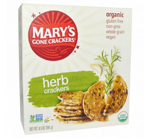 Mary's Gone Crackers, Органические крекеры с травами, 6,5 унции (184 г)