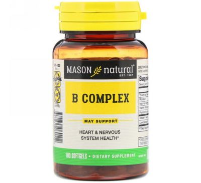 Mason Natural, B Complex, 100 Softgels