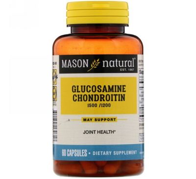 Mason Natural, Glucosamine Chondroitin, 1500 / 1200, 60 Capsules
