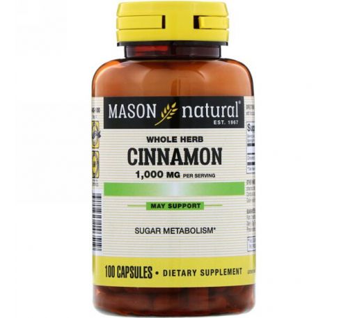 Mason Natural, Корица, 1000 мг, 100 капсул
