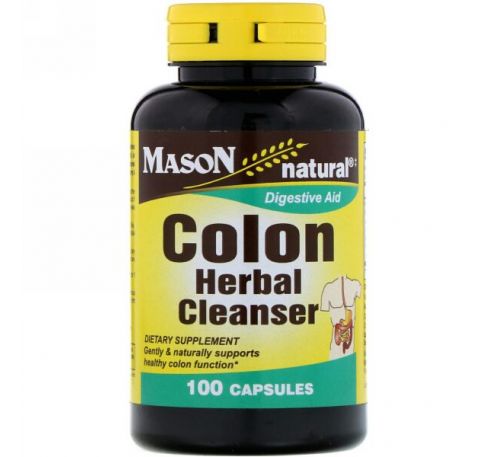 Mason Natural, Очищающее травяное средство для кишечника, 100 капсул