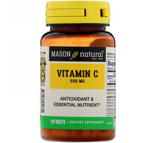 Mason Natural, Витамин C, 500 мг, 100 таблеток