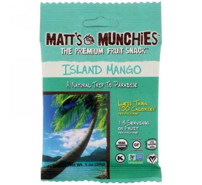 Matt's Munchies, Манго с острова, 12 пакетов, 1 унц. (28 г) каждый