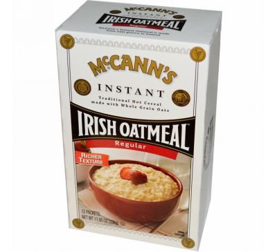 McCann's Irish Oatmeal, Овсяная каша быстрого приготовления, 12 пакетиков, каждый по 28 г