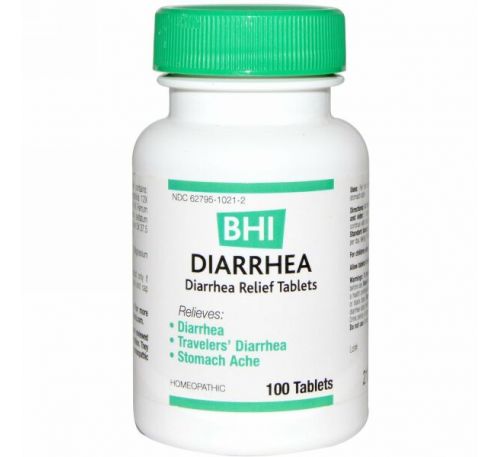MediNatura, BHI, средство от диареи, 100 таблеток