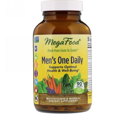 MegaFood, Ежедневные витамины для мужчин, без железа, 90 таблеток