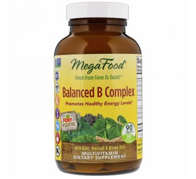 MegaFood, Ежедневное питание, Сбалансированный комплекс витаминов группы В, 90 таблеток