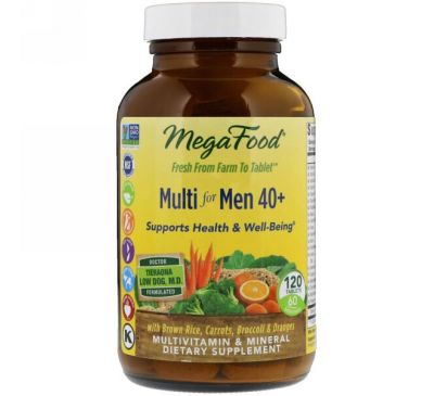 MegaFood, Multi for Men 40+, 120 Tablets