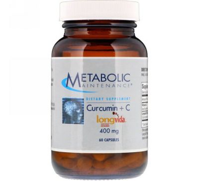 Metabolic Maintenance, Куркумин + С, 400 мг, 60 капсул