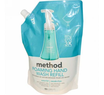 Method, Пена для мытья рук в экономичной упаковке, водопад, 828 мл