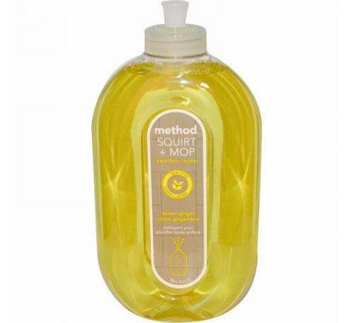 Method, Squirt + MOP, «Сбрызни и протри», средство для очистки твердых поверхностей, лимонный имбирь, 25 жидких унций (739 мл)