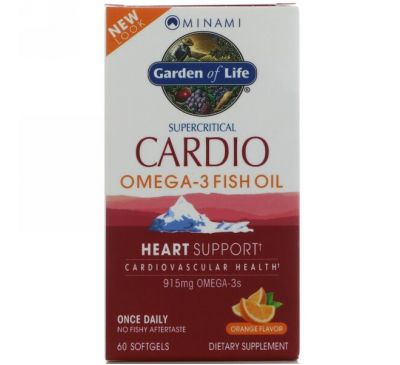 Minami Nutrition, Рыбий жир Кардио Омега-3, со ароматом апельсина, 60 мягких таблеток
