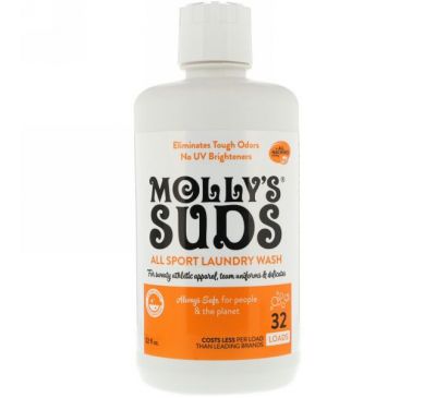 Molly's Suds, Все для Спорта, Стиральный Порошок, 32 жидких унции (964.35 мл)