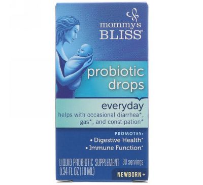 Mommy's Bliss, Капли с пробиотиками, На каждый день, Для новорожденных и старше, 0,34 ж. унц.(10 мл)
