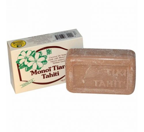 Monoi Tiare Tahiti, Мыло с кокосовым маслом, ванильный аромат 4.55 унции (130 г)