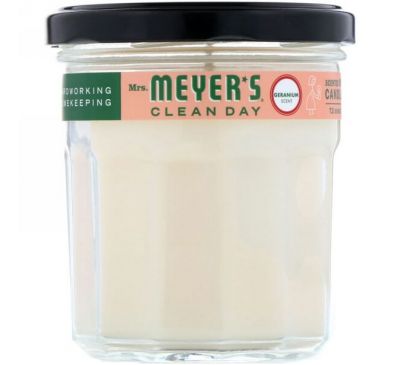 Mrs. Meyers Clean Day, Ароматизированная соевая свеча, с запахом герани, 204 г