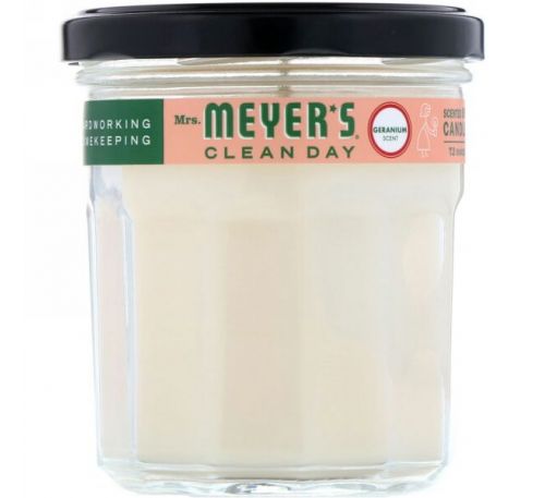Mrs. Meyers Clean Day, Ароматизированная соевая свеча, с запахом герани, 204 г