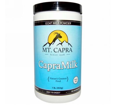 Mt. Capra, CapraMilk, козье порошковое молоко, 1 фунт (453 г)