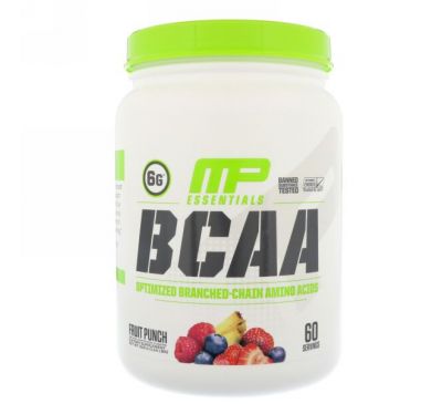 MusclePharm, BCAA Essentials, Fruit Punch,  1.14 lbs (516  g)
