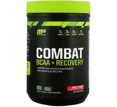 MusclePharm, Combat BCAA + Recovery, фруктовый пунш, 17 унц. (483 г)
