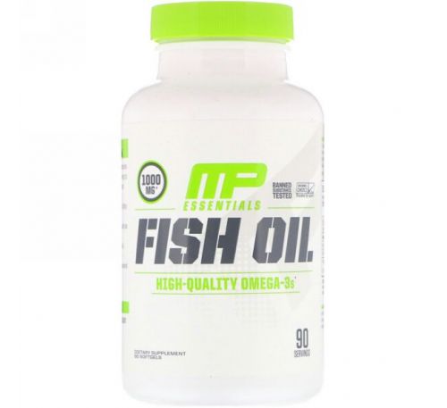 MusclePharm, Серия Essentials, рыбий жир, 90 мягких желатиновых капсул