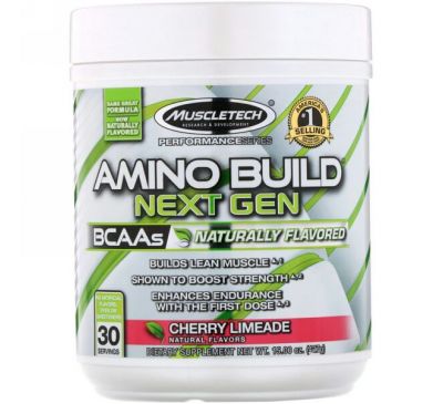 Muscletech, Amino Build Next Gen BCAAs , Cherry Limeade, 15.06 oz (427 g)