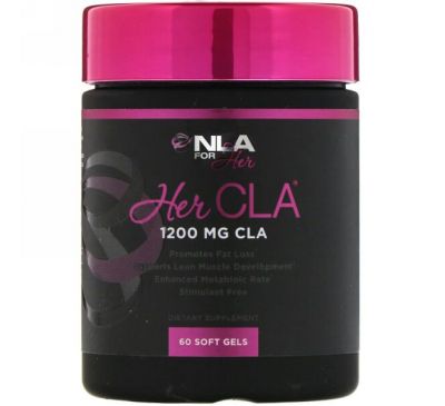 NLA for Her, Коньюгированная линолевая кислота Her CLA, 1200 мг, 60 капсул в мягкой оболочке