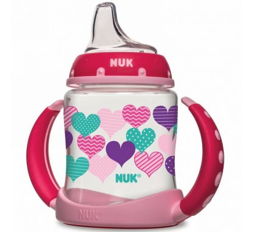 NUK, Чашка для обучения, от 6 месяцев, сердца, 1 чашка, 150 мл (5 унций)