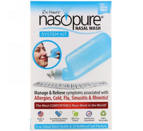 Nasopure, Система для промывания носа, набор с системой, 1 набор