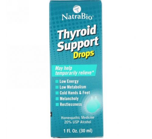 NatraBio, Укрепление здоровья щитовидной железы, 1 жидкая унция (30 мл)
