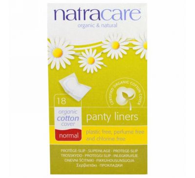 Natracare, Натуральные гигиенические ежедневные прокладки, нормальные, 18 прокладок
