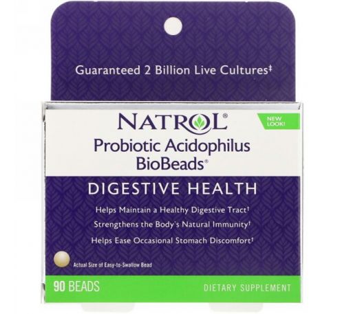 Natrol, Ацидофильный пробиотик в биогранулах, 90 гранул