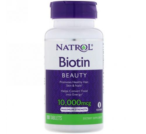 Natrol, Биотин, 10 000 мкг, 100 таблеток