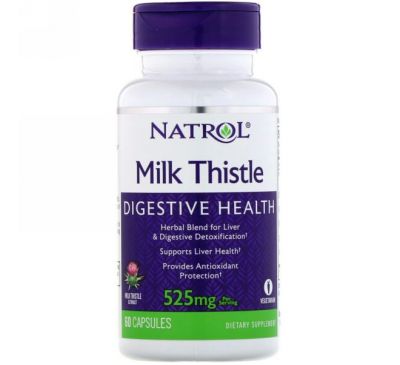 Natrol, Молочный чертополох, 525 мг, 60 капсул