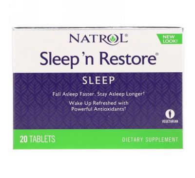 Natrol, Sleep 'n Restore, 20 таблеток
