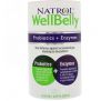 Natrol, WellBelly, Пробиотики + ферменты, 30 капсул