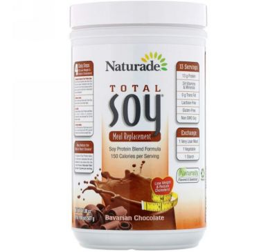 Naturade, Абсолютная соя (Total Soy), заменитель пищи, со вкусом баварского шоколада, 17,88 унции (507 г)