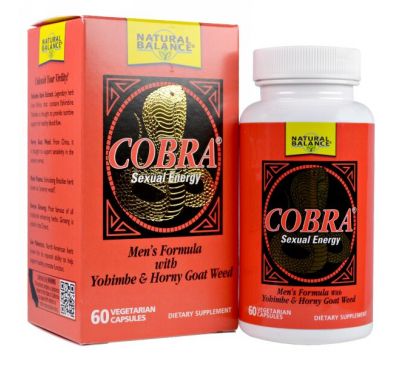 Natural Balance, Cobra, Сексуальная энергия, 60 вегетарианских капсул